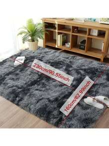 1 Piece Fluffy Plush Bedroom Living Room Area Rug Super Soft Fuzzy Tie-Dyed Plush Floor Mat Lightweight Long-Pile Carpet Modern Home Decor