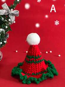 1 chiếc mũ len Giáng sinh cho thú cưng mới - Mũ cây thông Noel, Mũ len đan dễ thương, Mũ mèo, Mũ trang trí cho chó, Mũ mùa đông phụ kiện dễ thương, Mũ Giáng sinh, Ông già Noel - Nhiều màu - Xem 12