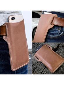 经典做旧皮革手机腰包，适合男士，是户外活动和工作的理想之选，可悬挂手机。