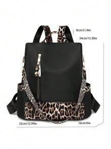 Fashionable Women's Laptop Anti-Theft Backpack, Large Capacity For Travel And Commuting, School Backpack - Black - View 8