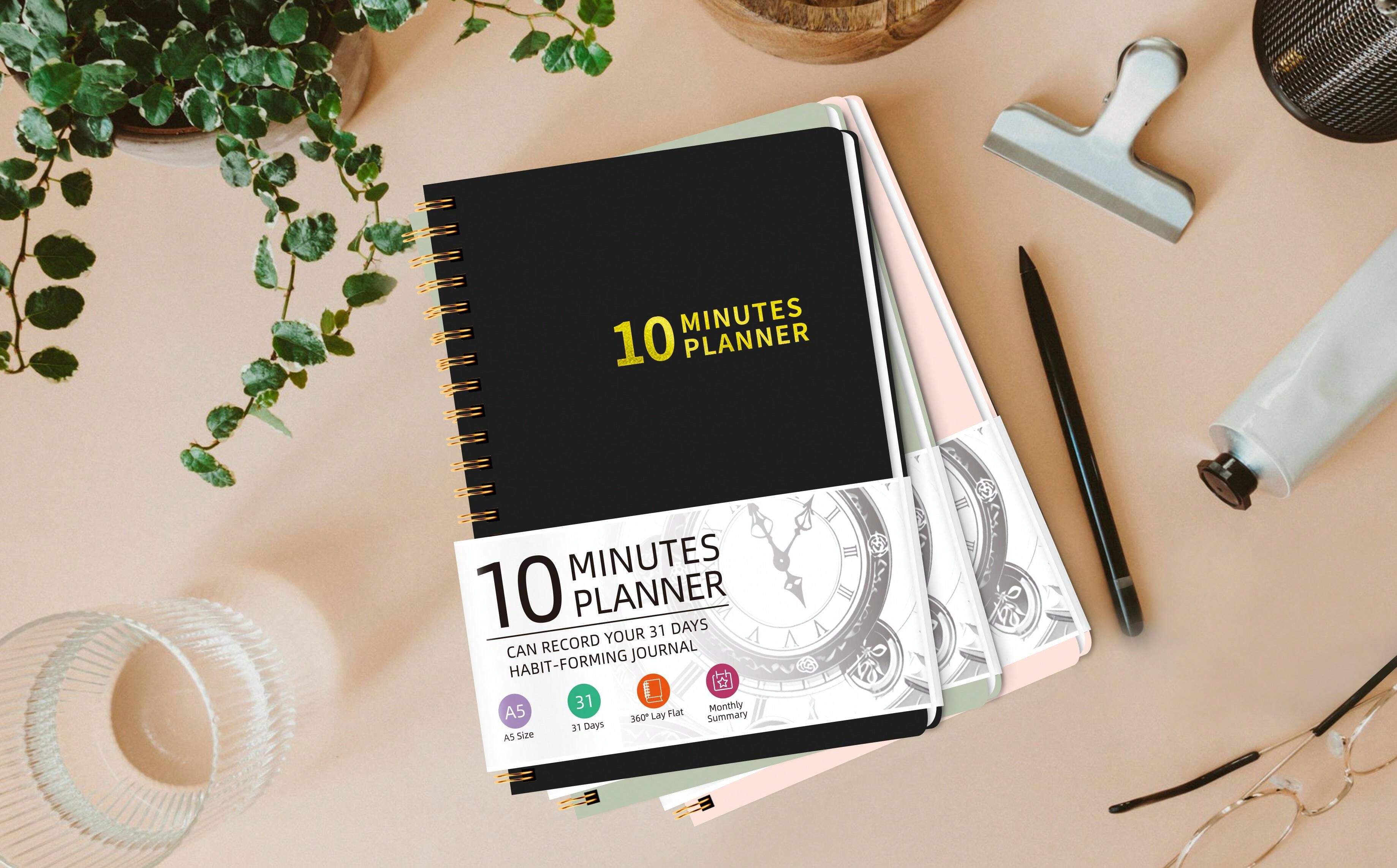 1pc 10Minute Study Plan This 31Day Timeline Schedule Notebook, Work 10Minute Study Plan