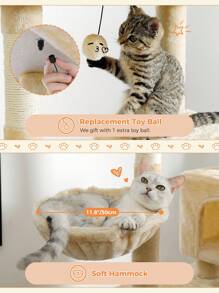 PAWZ Road Cat Tree For Large Cats With Super Large Top Platform, [56.3"=143cm] Tower For Indoor Cats With Hammock And Sleeping Bag, Cat Shelves With Scratching Posts And 2 Houses