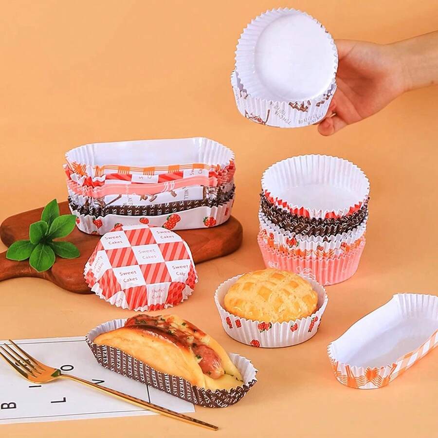 100pcs Round HighTemperature Resistant NonStick Baking Cups For