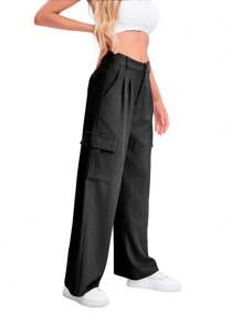 Low-Rise, Slim-Fit Work Pants With Multiple Pockets - Dark Grey - View 3