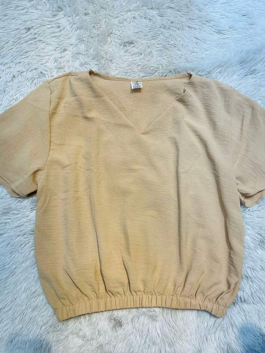 Women's Blouse In Dune Fabric C - 米色 - 查看 1