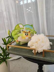 优质蕾丝沐浴海绵，带挂环的柔软去角质沐浴球，豪华水疗沐浴丝瓜络，个人护理沐浴工具，家庭浴室配件，适用于家庭水疗沐浴 - 白色 - 查看 2