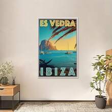 1 张复古风格旅行海报，风景，日落，复古旅行，复古乡村装饰，洞穴，咖啡馆，酒吧，帆布家居装饰，适用于家庭浴室，卧室，办公室，墙壁装饰，无框架 - 彩色 - 查看 3