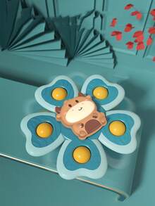 卡通卫浴玩具套装强力吸盘动物手风车玩具0-1岁宝宝吸盘旋转玩具卫浴玩具洗澡玩具 - 彩色 - 查看 6