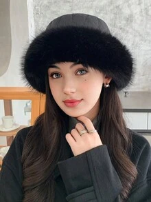 1 chiếc mũ xô màu trơn cho nữ, vải nỉ dày chống gió ấm áp cho mùa đông, dễ thương thời trang giản dị thanh lịch xu hướng đường phố cổ điển phù hợp với mọi hoạt động, thích hợp cho hoạt động ngoài trời, đi bộ, trượt tuyết, cưỡi ngựa, du lịch, tiệc tùng, sử dụng hàng ngày - MM1069 - Xem 1