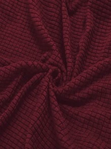 1pc Solid Color Thickened Corn Fleece Sofa Seat Cushion Cover, Non-Slip Elastic, Suitable For All Seasons Home Decor Sofa Slipcover - Burgundy - View 9