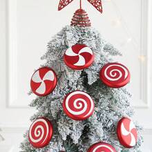 4 件 3.74 英寸圣诞糖果饰品套装，红白悬挂棒棒糖吊坠饰品适用于圣诞树节日装饰家居用品最佳礼物 - 紅白色 - 查看 5