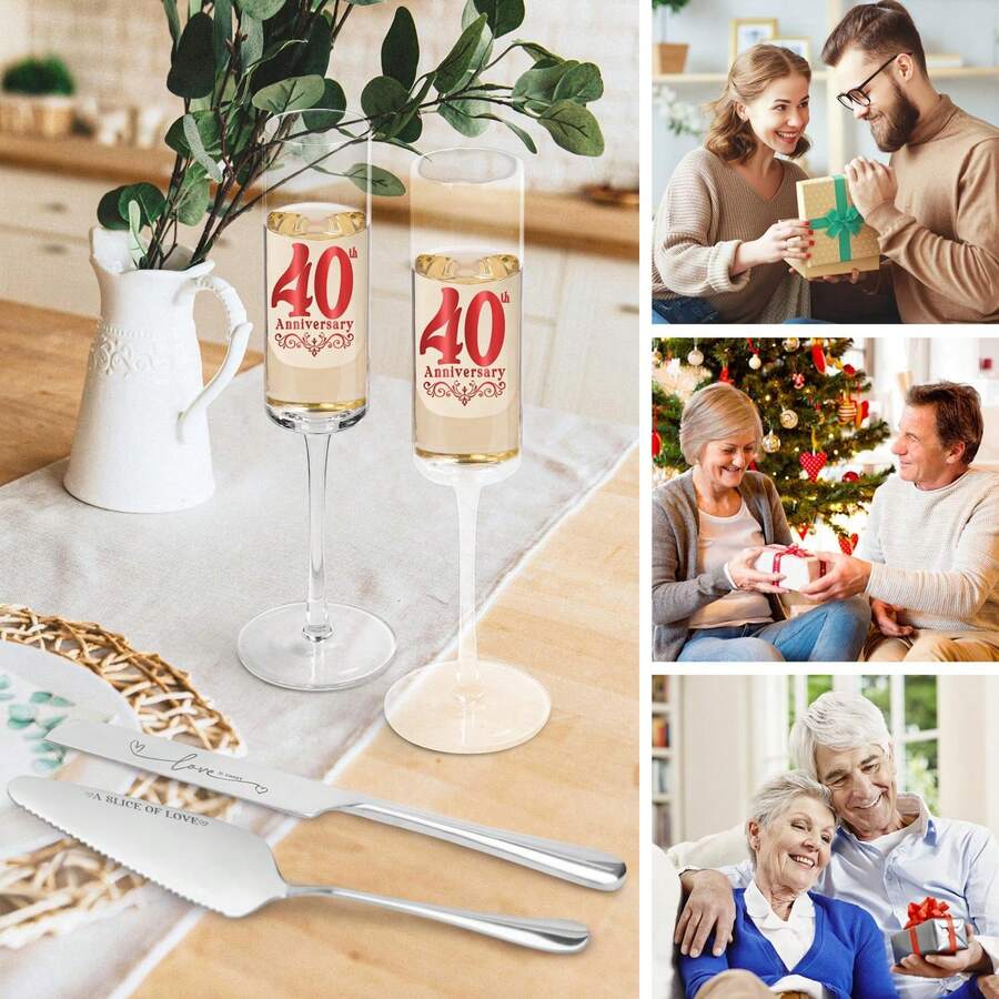 25th Wedding Anniversary For Couple Champange Glasses, 25th Anniversary