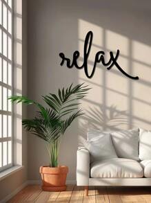 1件“放松”励志黑色金属墙饰 - 现代浴室装饰标牌 - 悬挂式浴室装饰 - 壁挂式铁艺雕塑，家居装饰点缀，房间装饰，墙面艺术礼物，生日和毕业礼物 - 彩色 - 查看 6