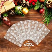 50 个雪花糖果袋圣诞礼品袋，配有 50 个金色扭结带，透明玻璃纸礼品袋，用于庆祝派对用品，包含礼物、饼干、糖果和塑料零食袋，万圣节和新年礼品袋 - 無色 - 查看 8