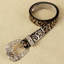 1pc Women's Bohemian Style PU Leather Belt With Gold Metal Buckle, Minimalist & Stylish, Suitable For Daily Wear Summer, School Fall, Autumn, Halloween - Multicolor - View 6