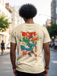 Camisa Camiseta Estampa Streetwear Frango The Boys Estilo Oversize Ref 2138 VEST NERD - Caqui - Visão 4