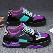 Men's Shoes: New Niche Heightened And Thin Breathable Board Shoes, Men's Platform Soles, Versatile Athleisure Fashion Shoes - 紫色 - 查看 4