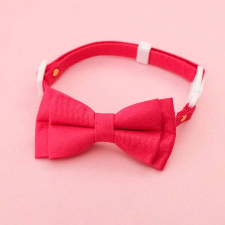 Pet Solid Color Bow Tie Gentleman Collar, Wedding Bell Decor Cute Neck