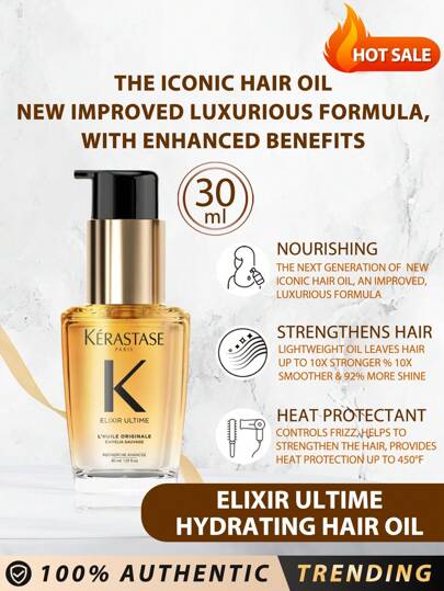 Kérastase Kerastase L'Huile Originale CameLia Sauvage Versatile Beautifying Oil 30ml | Hydrating Oil Serum To Smooth Frizz And Add Shine | With Wild Camellia | Strengthens And Provides Heat Protection | All Hair Types