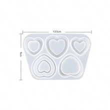 1pc Creative Liquid Quicksand Silicone Mold, Versatile Heart & Ocean Style Resin Mold For DIY Keychain, Phone Case, Backpack Decor, Home Desktop Decoration Accessories