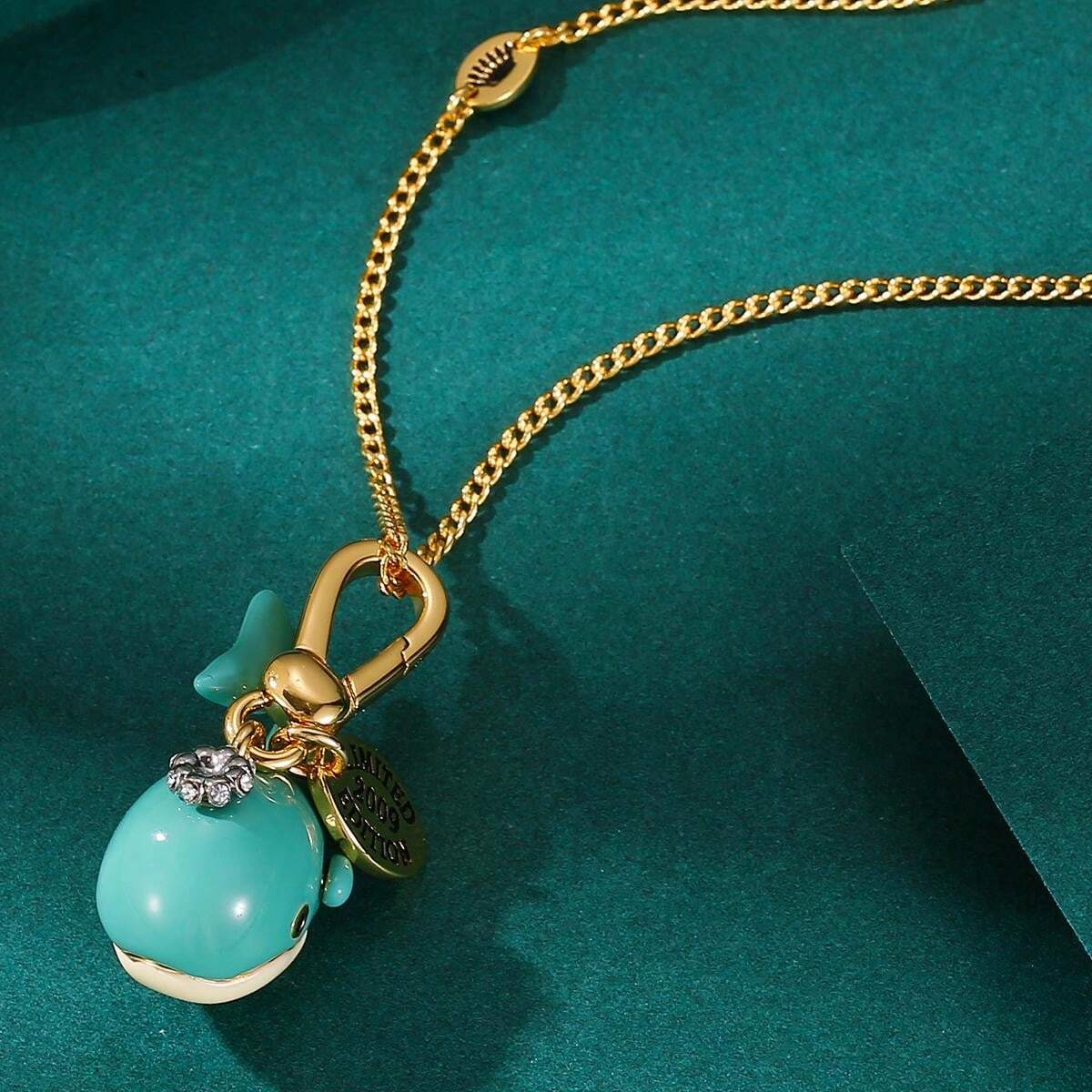 1pc Cute Versatile Enamel Painted Blue Whale & Black Dog Pendant