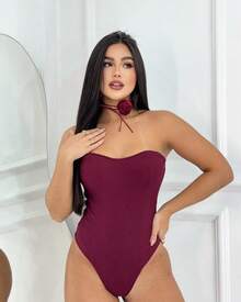 Bia Women's Strapless Bodysuit In Various Colors - Gỗ đỏ - Xem 1