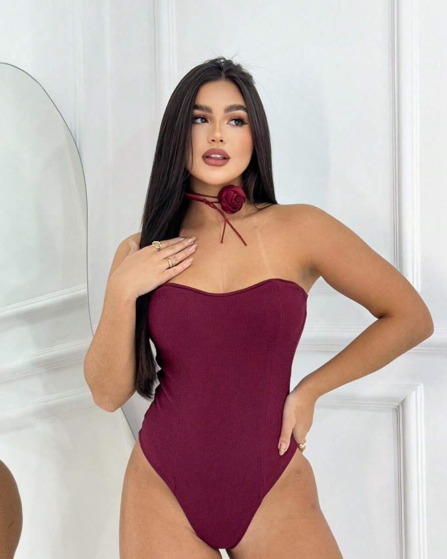 Bia Women's Strapless Bodysuit In Various Colors - Gỗ đỏ - Xem 1