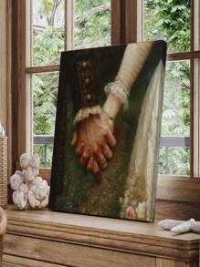 1 pieza Abrazo eterno: arte de pared de tela vintage, decoración gótica melancólica de biblioteca, impresión de lienzo de estética antigua, decoración del hogar para sala de estar, dormitorio, cafetería, oficina, sin marco - Multicolor - Ver 9