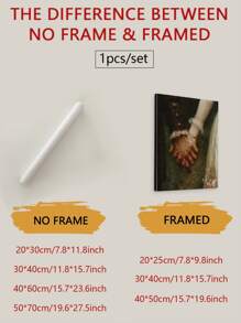 1 pieza Abrazo eterno: arte de pared de tela vintage, decoración gótica melancólica de biblioteca, impresión de lienzo de estética antigua, decoración del hogar para sala de estar, dormitorio, cafetería, oficina, sin marco - Multicolor - Ver 2