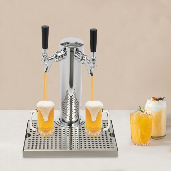 Biersäule Zapfsäule Biertower Trinksäule Bierturm Getränkespender Getränkesäule zapfanlage bierzapfanlage bierfass Bier säule Schanksäule mit Tropfschale 2 Zapfhahn