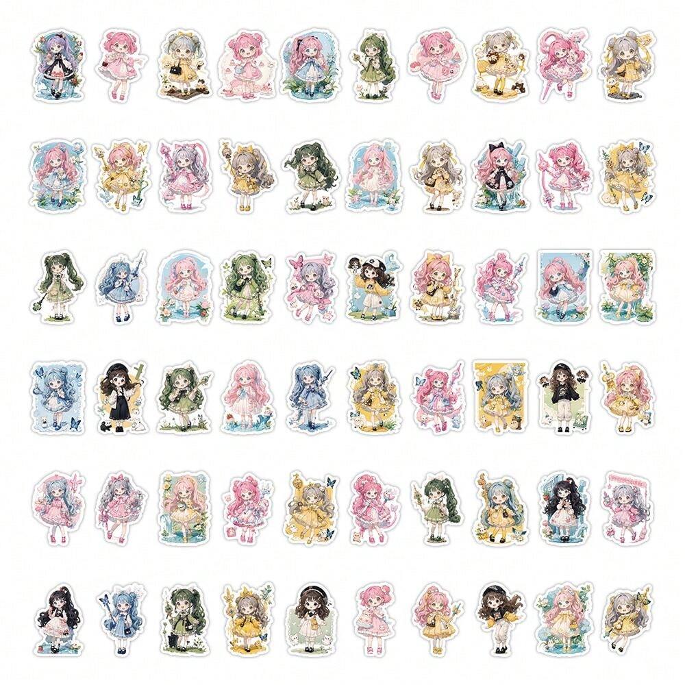 60Pack Kawaii PVC Stickers Matte Vinyl Decals For Laptops, Phones