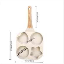 4 槽不粘煎饼扒炉，家用煎锅，适用于煎鸡蛋、汉堡、早餐炊具套装海鲜煮锅 - 彩色 - 查看 4
