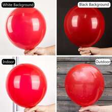 12 Inch Red Latex Balloons, Suitable For Forest Theme Decoration, Wedding, Birthday, Anniversary, Holiday, Christmas Indoor Party Supplies