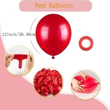 12 Inch Red Latex Balloons, Suitable For Forest Theme Decoration, Wedding, Birthday, Anniversary, Holiday, Christmas Indoor Party Supplies