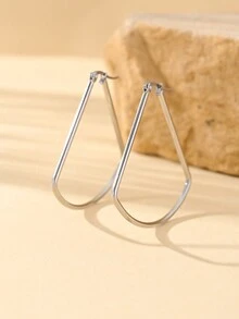 1 cặp bông tai vòng tròn phong cách Âu Mỹ được đánh bóng thủ công, bông tai hình quạt tròn lớn cá nhân hóa cho phụ nữ, bông tai thời trang - Kiểu quạt - Xem 3