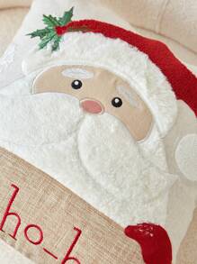 1 pièce Housse de coussin brodée avec Père Noël et bonhomme de neige, décoration de maison pour chambre à coucher, salon, fête - Multicolore - Voir 7