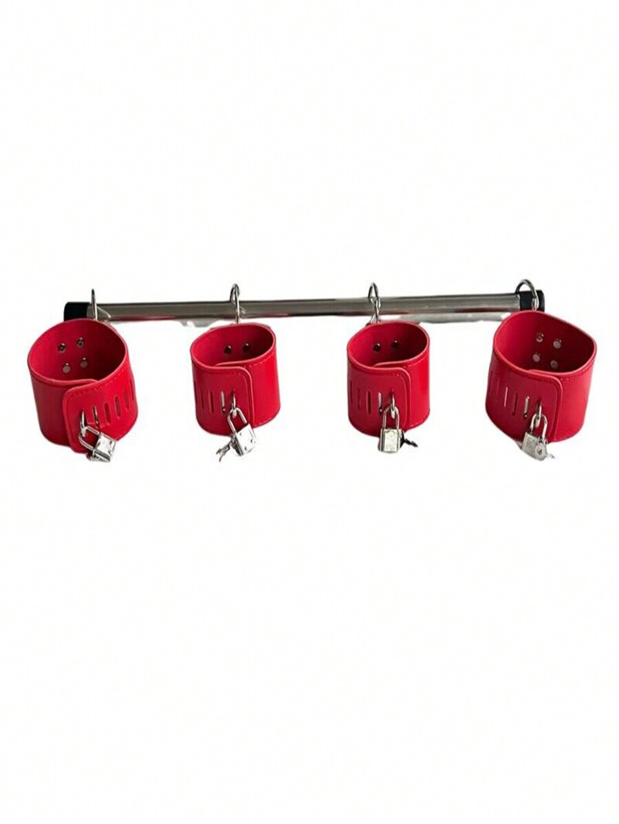 Adult Binding Restraint Leg Splitter Stainless Steel Rod Leather Strap