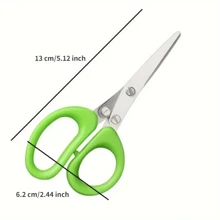 1pc Stainless Steel Multi-Functional Food Scissors, Kitchen Vegetable Scallion Onion Cutter With 5 Blades, Heavy Duty Paper Shredder - Multicolor - View 2