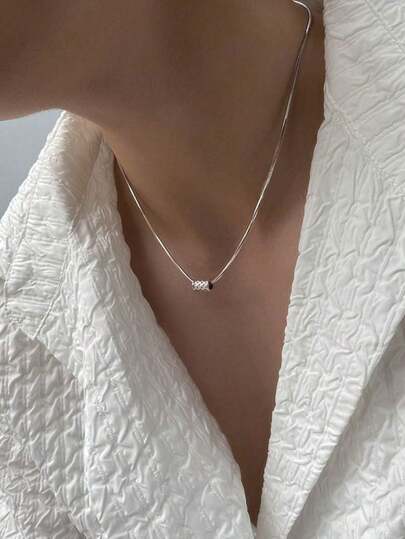 Men's Necklace Fashionable Simple Snake Bone Chain Personalized Street Style High-End Feeling Minimalist Style Neck Chain