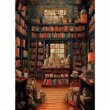 1pc Vintage Book Store Poster Book Shop Print Library Retro Antique Canvas Painting Wall Art Picture Decor Book Lovers Reading Gift No Frame - Multicolor - View 42