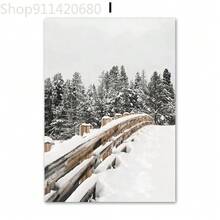 1 件装墙壁艺术帆布圣诞冬季雪屋鹿狐狸北欧海报和印刷品墙壁画客厅装饰画无框 - 彩色 - 查看 32