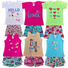 Kit 8 Pieces Of Children's Clothing For Girls Summer Youth Women's Set 4 Blouses 4 Shorts Cotton Size 1 To 16 - Nhiều màu - Xem 2