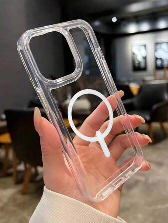 1 pièce Coque de téléphone avec absorption magnétique en plastique acrylique renforcé pour 11, 11 Pro, 11 Pro Max, 12, 12 Pro, 12 Pro Max, 13, 13 Pro, 13 Pro Max, 14, 14 Pro, 14 Plus, 14 Pro Max, 15, 15 Pro, 15 Plus, 16, 16 Pro, 16 Pro Max, 16 Plus