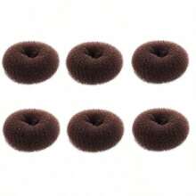 1pc, Braided Hair Bun Maker, Solid Hair Tie Hair Donut Bun Maker, Ring Style Bun, 2PCS Chignon Hair Medium Donut Shaper For Short And Thin Hair ,Hair Styling Tools Hair Accessories - Black - View 6