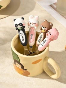 1 件个性化 316 不锈钢儿童姓名安全餐具套装、定制餐具套装、定制儿童姓名勺子、叉子、刀子、茶匙、汤匙、幼儿餐具、定制可爱熊组餐具套装、定制婴儿训练勺、儿童创意餐具套装、生日纪念礼物、儿童礼物、礼物、万圣节礼物、派对礼物、婚礼、生日、派对、勺子、刀子、叉子带自定义名称、冬夜礼物返校冬季礼物创意男孩女孩情人节 - 彩色 - 查看 4