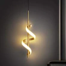 现代 LED 吊灯 家居装饰灯具 简约吊灯 装饰灯具 螺旋吊灯 豪华家居装饰 可调节三种颜色 - ATC 铝/硅胶吊灯 黑色/金色吊灯带 LED 适用于客厅卧室床头室内照明儿童房餐厅入口楼梯餐厅咖啡店衣帽间现代办公室酒吧吊灯调光氛围吊灯 - 彩色 - 查看 8