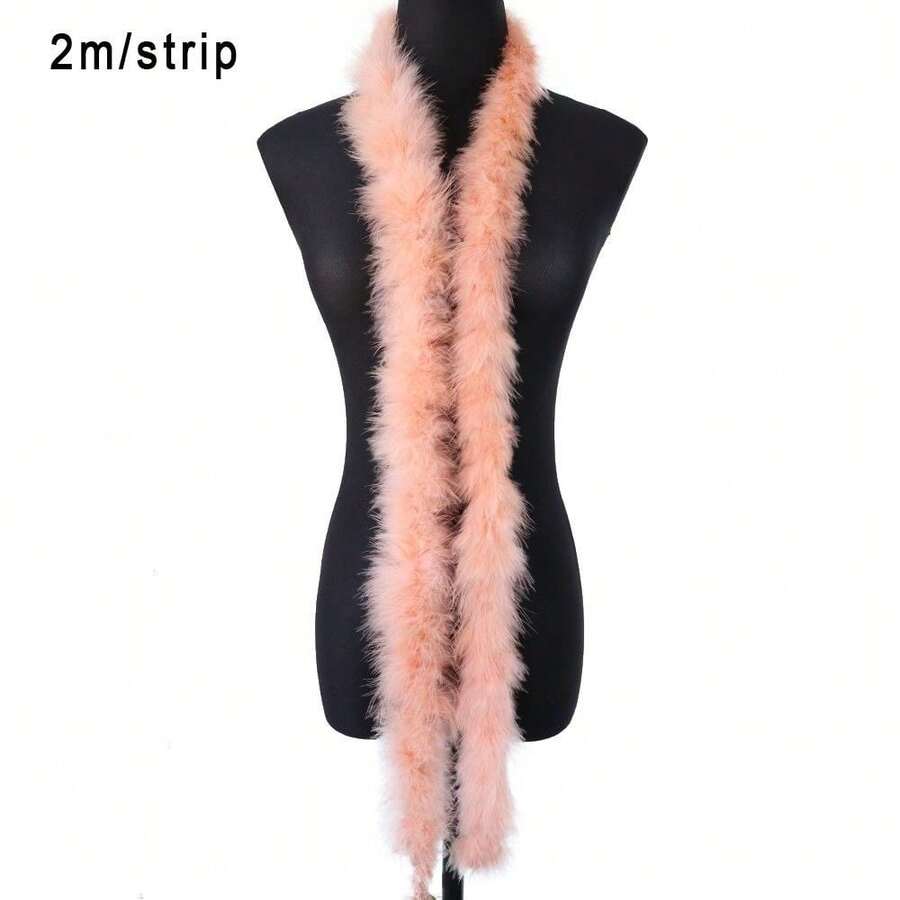 1 Pc 2M Feather Boa Strip For Christmas Tree Fluffy Feather On Ribbon