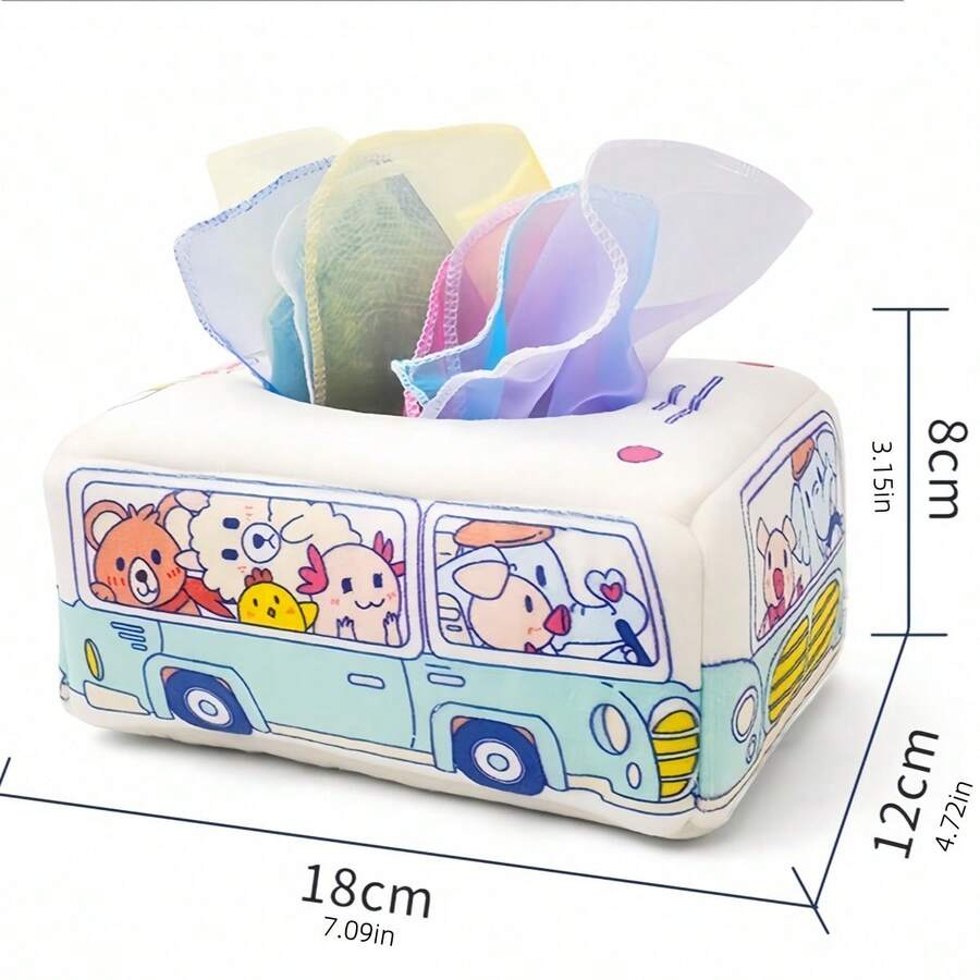 NonTear Baby Tissue Paper With & NonFading Bus Shaped Tactile