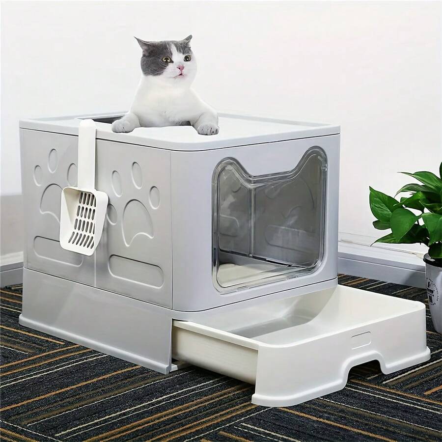 Large Foldable Pet Toilet Box OdorFree, SelfCleaning, Easy Scoop