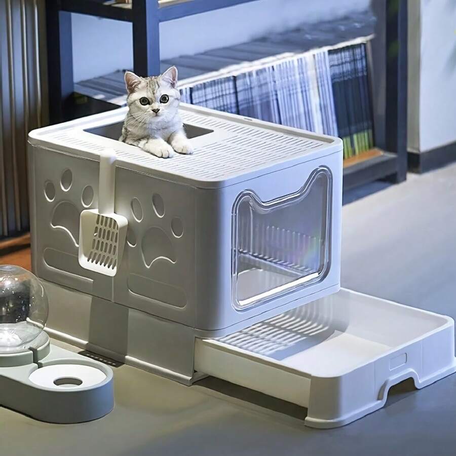Large Foldable Pet Toilet Box OdorFree, SelfCleaning, Easy Scoop